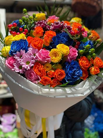 Букет цветов из: Розы и Хризантемы в Куровском